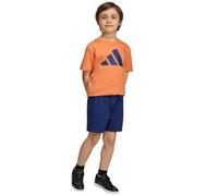 adidas Unisex Kinder ESSENTIALS T-SHIRT SET, Dusky Orange/dark blue, 4-5 Years