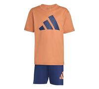 adidas Unisex Kinder ESSENTIALS T-SHIRT SET, Dusky Orange/dark blue, 5-6 Years