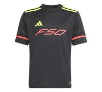 adidas Unisex Kinder F50 Jersey Short Sleeve Kids, Black/Team Solar Yellow 2/Lucid Red, 5-6 Years