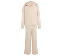 adidas Unisex Kinder Junior Hooded Fleece Tracksuit, Crystal Linen/white, 7-8 Years