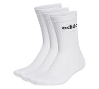 adidas Unisex Kinder Linear Crew Cushioned Socks 3 Pairs, White/Black, 6-7 Years