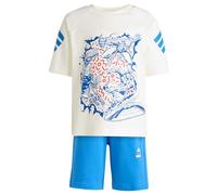 adidas Unisex Kinder MARVEL AVENGERS T-SHIRT SET, off white/ray blue, 6-7 Years