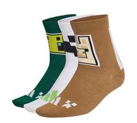 adidas Unisex Kinder MINECRAFT YOUTH 3 PAIRS PER PACK SOCKS, carbon/brown desert/collegiate green, 6.5-8