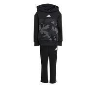 adidas Unisex Kinder Seasonal Essentials Little Kids Camo Fleece Jogger Set, black/white, 3-4 Years