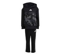 adidas Unisex Kinder Seasonal Essentials Little Kids Camo Fleece Jogger Set, black/white, 7-8 Years