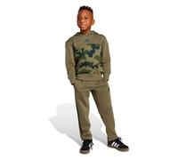 adidas Unisex Kinder Seasonal Essentials Little Kids Camo Fleece Jogger Set, olive strata/white, 4-5 Years