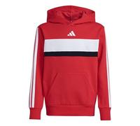 adidas Unisex Kinder Seasonal Essentials TIBERIO 3 Stripes Fleece Hoodie, Pure Ruby/White, 13-14 Years