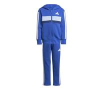 adidas Unisex Kinder SEASONAL ESSENTIALS TIBERIO 3 STRIPES FLEECE TRACKSUIT, team royal blue/white/glow blue, 7-8 Years