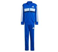 adidas Unisex Kinder SEASONAL ESSENTIALS TIBERIO 3 STRIPES TRICOT TRACKSUIT, Royal Blue/White/Glow Blue, 7-8 Years