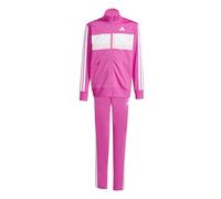 adidas Unisex Kinder SEASONAL ESSENTIALS TIBERIO 3 STRIPES TRICOT TRACKSUIT, semi lucid fuchsia/bright yellow, 11-12 Years