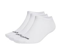 adidas Unisex Kinder Thin Linear Low-Cut Socks 3 Pairs, White / Black, 7-8 Years