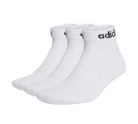 adidas Unisex Linear Ankle Cushioned Socks 3 Pairs, White/Black, 37-40