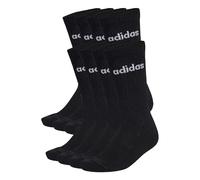 adidas Unisex LINEAR CUSHIONED CREW SOCK 1O PAIR PACK, black/white, 5-6 Years