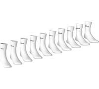 adidas Unisex LINEAR CUSHIONED CREW SOCK 1O PAIR PACK, white/black, 6.5-8