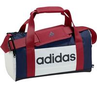 adidas Unisex Linear Duffel XSMALL Colorblock, Dark Blue/Off White/Active Maroon, One Size