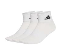 adidas Unisex THIN&LIGHT SPORTSWEAR ANKLE SOCKS 3 PAIR PACK, white/white/black, 6.5-8