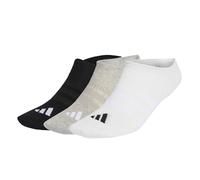 adidas Unisex THIN&LIGHT SPORTSWEAR NO SHOW SOCKS 3 PAIR PACK, medium grey heather/white/black, 4.5-6