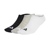adidas Unisex THIN&LIGHT SPORTSWEAR NO SHOW SOCKS 3 PAIR PACK, medium grey heather/white/black, 5-6 Years