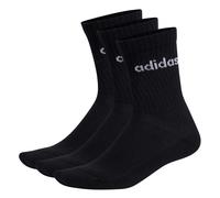 Adidas Unisexe Chaussettes, 3er Paquet - Lineaire Crew Amorti, Logo, Solide, Ein