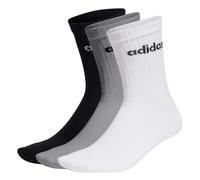 Adidas Unisexe Chaussettes, 3er Paquet - Lineaire Crew Amorti, Logo, Solide, Ein