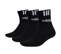 Adidas Unisexe Quart Chaussettes, 3er Paquet - Amorti 3S Linear, Logo, Unicolore