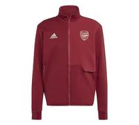 adidas Veste de football Arsenal Anthem pour homme - Fermeture éclair intégrale, badge thermocollant, fermeture éclair et poches à enfiler, Rouge, M