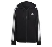 adidas Veste d'entraînement Essentials pour Femme avec Capuche 3 Bandes, Noir/Blanc, M