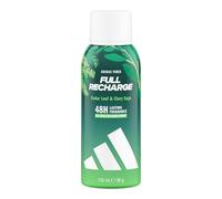 adidas Vibes Full Recharge All-Over Déodorant spray pour le corps, parfum longue tenue 48 h, avec des notes de feuille de cèdre et de sauge sclarée, 150 ml