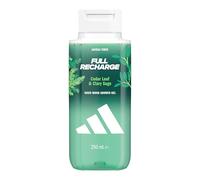 adidas Vibes Full Recharge Gel douche, 250 ml, lot de 1, notes de feuille de cèdre et de sauge sclarée, parfum unisexe