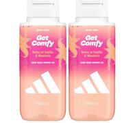 adidas Vibes Get Comfy Gel douche, 250 ml, lot de 2, notes de vanille et de mandarine, parfum unisexe