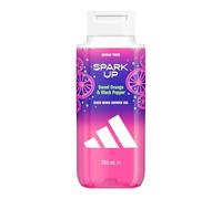 adidas Vibes Spark Up Gel douche, 250 ml, lot de 1, notes d’orange sucrée et de poivre noir, parfum unisexe