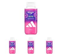 adidas Vibes Spark Up Gel douche, 250 ml, lot de 4, notes d’orange sucrée et de poivre noir, parfum unisexe