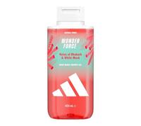 adidas Vibes Wonder Force Gel douche, 400 ml, lot de 1, notes de rhubarbe et de musc blanc, parfum unisexe