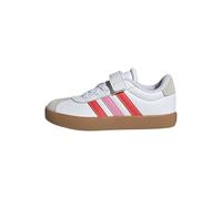 adidas VL Court 3.0 Hook and Loop Shoes Kids Chaussures, FTWR White/Bright Red/Bliss Pink, 33 EU