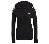 Adidas W 3S SJ FZ HD Sweatshirt à Capuche Femme, Noir Blanc, XS
