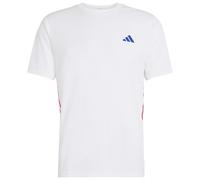 adidas - WE Base 3-Stripes Tee - T-shirt technique - M - Regular - white / better scarlet