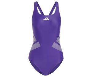 adidas - Women's 3 Bar Logo C-Back Suit - Maillot de bain - 38 - collegiate purple / white