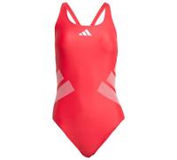adidas - Women's 3 Bar Logo C-Back Suit - Maillot de bain - 38 - pure ruby / white