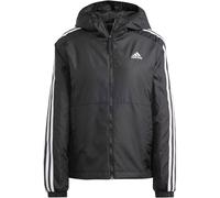 Adidas 3 Stripe Essential Hooded Jacket Womens Noir/Blanc XL (20-22) Female