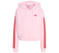adidas - Women's 3-Stripes French Terry Full Zip Hoodie - Veste de sport - L - clear pink / pure ruby