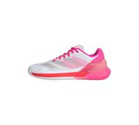 adidas Women's Chaussure de Tennis Defiant Speed 2, Cloud White/Champagne Met. / Lucid Pink, 41 1/3
