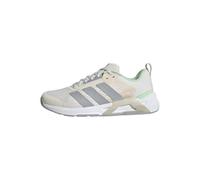 adidas Women's Chaussure de Training Dropset Control, Chalk White/Halo Silver/Lime Burst, 38 2/3