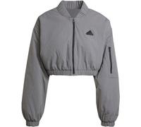 Adidas Women's City Escape Padded Cropped Bomber Jacket Quatre gris 12 (M) Female