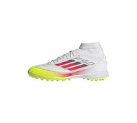 Adidas Women's F50 League Mid Top Turf Sneaker, White/Lucid Red/Solar Yellow, 14.5