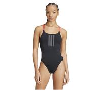 adidas Women's Maillot de Bain 3 Bandes Dos en X Ripstream, Black/Pure Ruby, 44