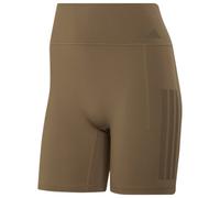 adidas - Women's Optimé Workout 3-Stripes Short Leggings - Legging - L - Length: 7'' - khaki six