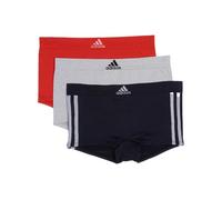 Adidas Women's Seamless Boy Shorts Underwear 3-Pack, Black with Stripes/Heather Grey/Vivid Red, X-Large