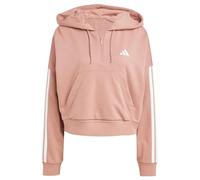 adidas Women's Sweat-Shirt à Capuche Zip 1/4 French Terry 3 Bandes Essentials, Warm Clay/White, XS