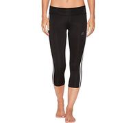 adidas Women's Training Designed 2 Move 3 Stripe 3/4 Leggings, Black/White, Small
