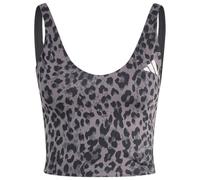 adidas - Women's Workout Essentials Leopard Print Tank - Brassière - XL - grey four / grey six / black